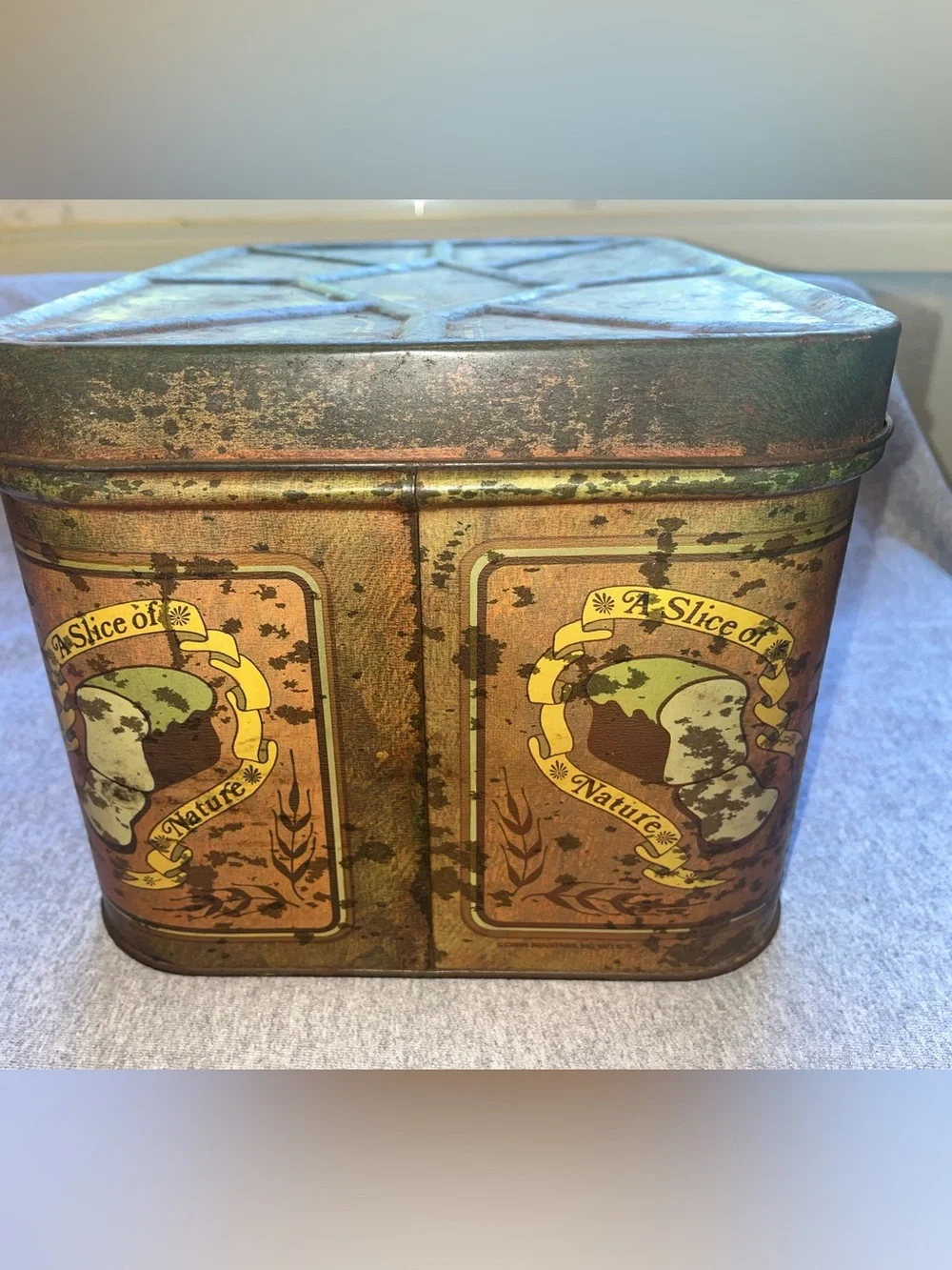 CHEINCO Tin Bread Box Better Baked Brand W/ Lid Brown Made In USA